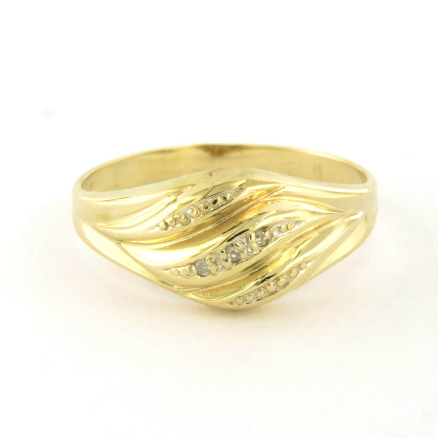 14k geel gouden ring met single cut geslepen diamant tot. 0.01ct – F/G - VS/SI kopen? Bied vanaf 160!