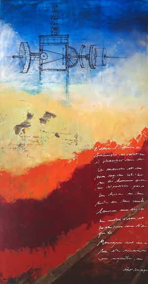 Carolina Paulussen - Acryl op doek, Zonder titel (Zeer groot) verkocht voor € 1!