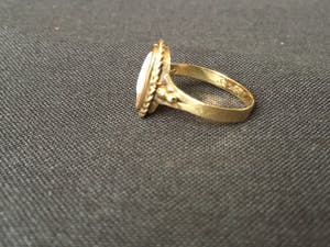 14K Goud - vintage schelpcamée ring met gravure kopen? Bied vanaf 50!