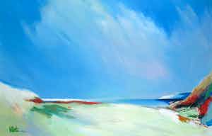 Kees Vlietman - Olieverf op papier, Noordzee I - Ingelijst (Groot) verkocht voor € 100!
