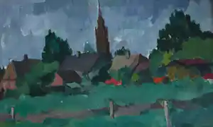 Henri Titselaar - Landschap met kerktoren, nabij Herven verkauft für € 60!