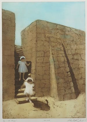 Willy Belinfante - Aquatint, De trap - Ingelijst kopen? Bied vanaf 20!