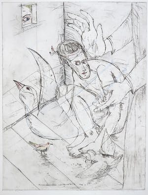 Henk Visch - Handgekleurde ets, De onmiddelijke confrontatie met kopen? Bied vanaf 1!