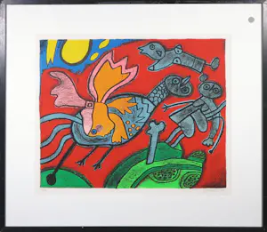 Corneille - Zeefdruk, L'ange descendu des astres - Ingelijst kopen? Bied vanaf 200!