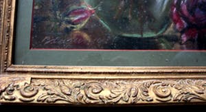 Baruch Lopes de Leao Laguna - ingelijste pastel: bloemen kopen? Bied vanaf 175!