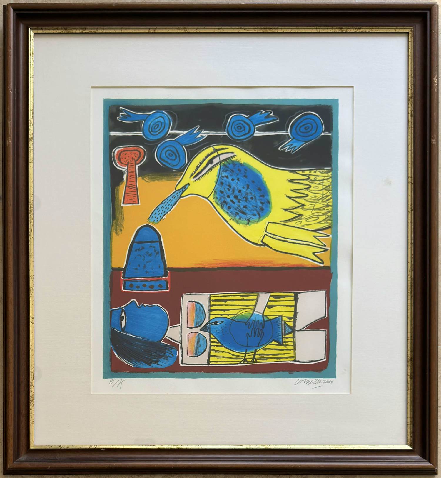 Corneille - Litho: 'Fantasie voorstelling met vrouw en vogels' (2009) kopen? Bied vanaf 335!