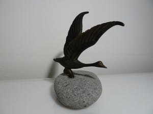 Brons (Onbekend) - Bronzen gans op hardstenen voet kopen? Bied vanaf 1!