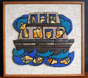 Henk Potters - Tegeltableau Noach's ark verkocht voor € 1!