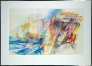 Ria Houwen - Aquarel, Caracasbay Curaçao - Ingelijst (Groot) kopen? Bied vanaf 50!