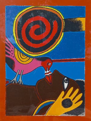 Corneille - Soleil cou coupé, zeefdruk (mooi ingelijst, groot) kopen? Bied vanaf 395!