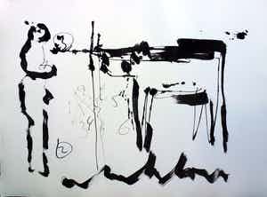 Anton Heyboer - De confrontatie mens en dier . verkocht voor € 225!