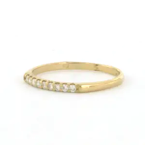18k geel gouden ring bezet met briljant geslepen diamant 0.08 ct - rm 16.25 kopen? Bied vanaf 130!