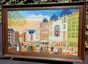 Jan Verheyen - Rembrandtplein Amsterdam, olieverf op doek (ingelijst) kopen? Bied vanaf 595!