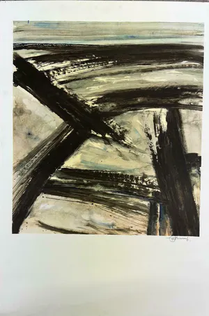 Frans Minnaert - abstract landschap kopen? Bied vanaf 35!