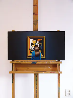 Gerard Boersma - Violin And Glass (Vrouw genietend van schilderij Juan Gris) kopen? Bied vanaf 400!