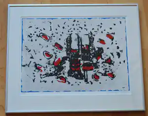 Frank Lodeizen - Abstract zonder titel. verkocht voor € 60!