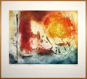 Ad Arma - Kleurenets, Sfeerstudie I, de wereld - Ingelijst (Groot) verkocht voor € 80!