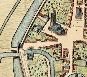 Niet of onleesbaar gesigneerd - Handgekleurde gravure, Aldenarda vulgo Audenaerde (Oudenaarde) kopen? Bied vanaf 1!