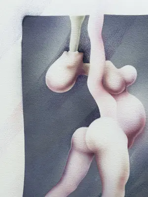 Yvon Adam - Seltenes erotisches Spraygemälde, gerahmt kopen? Bied vanaf 80!