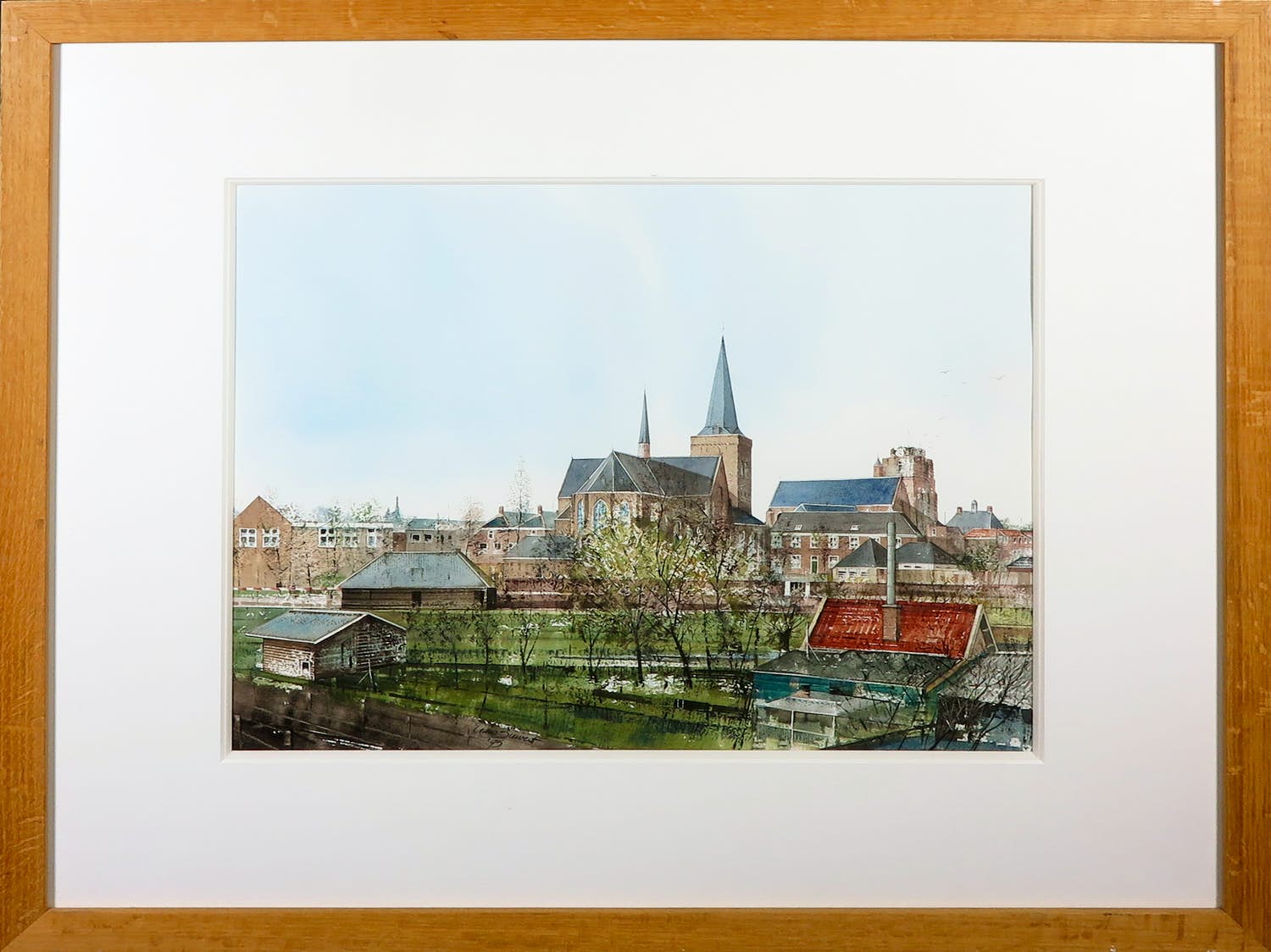 Ciano Siewert - Aquarel, Stadsgezicht - Ingelijst kopen? Bied vanaf 1!