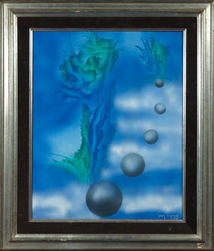 Jean Rigaux - Acryl op board, Abstracte compositie - Ingelijst kopen? Bied vanaf 1!