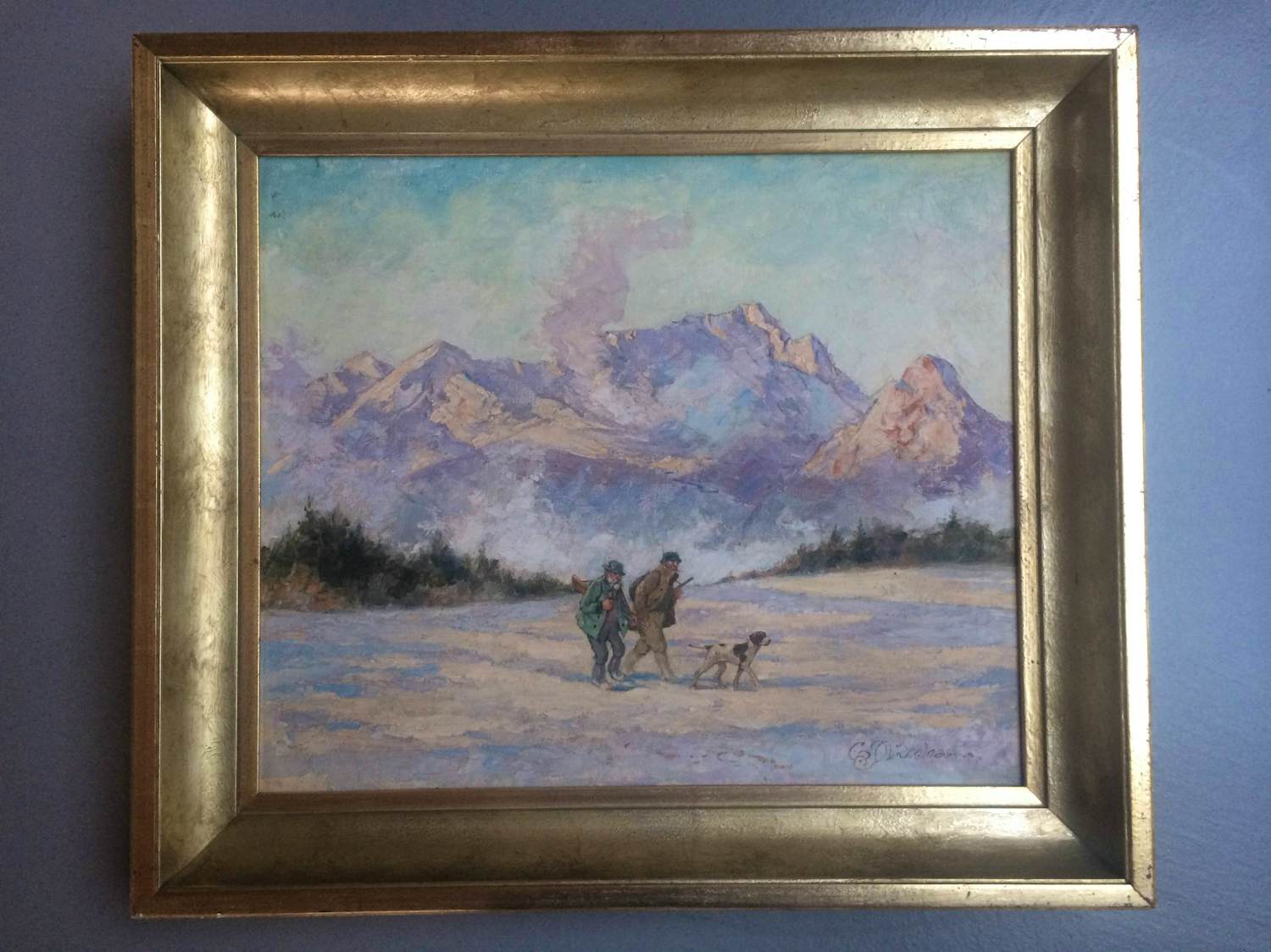 Karl Pluckebaum - Jäger in Winterlandschaft kopen? Bied vanaf 150!