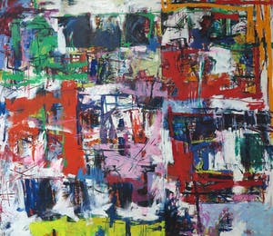 Mathieu Berden - Acryl op doek, Abstracte compositie (Zeer groot) kopen? Bied vanaf 800!