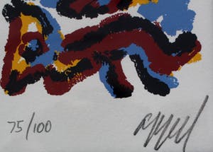 Karel Appel - litho: man met hond - 1989 kopen? Bied vanaf 550!