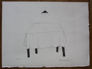 Klaas Gubbels - Litho: Tafel met lamp - 1979 kopen? Bied vanaf 175!