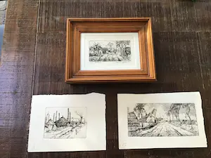 Jos van Dijk - Drie etsen Elspeet. kopen? Bied vanaf 10!