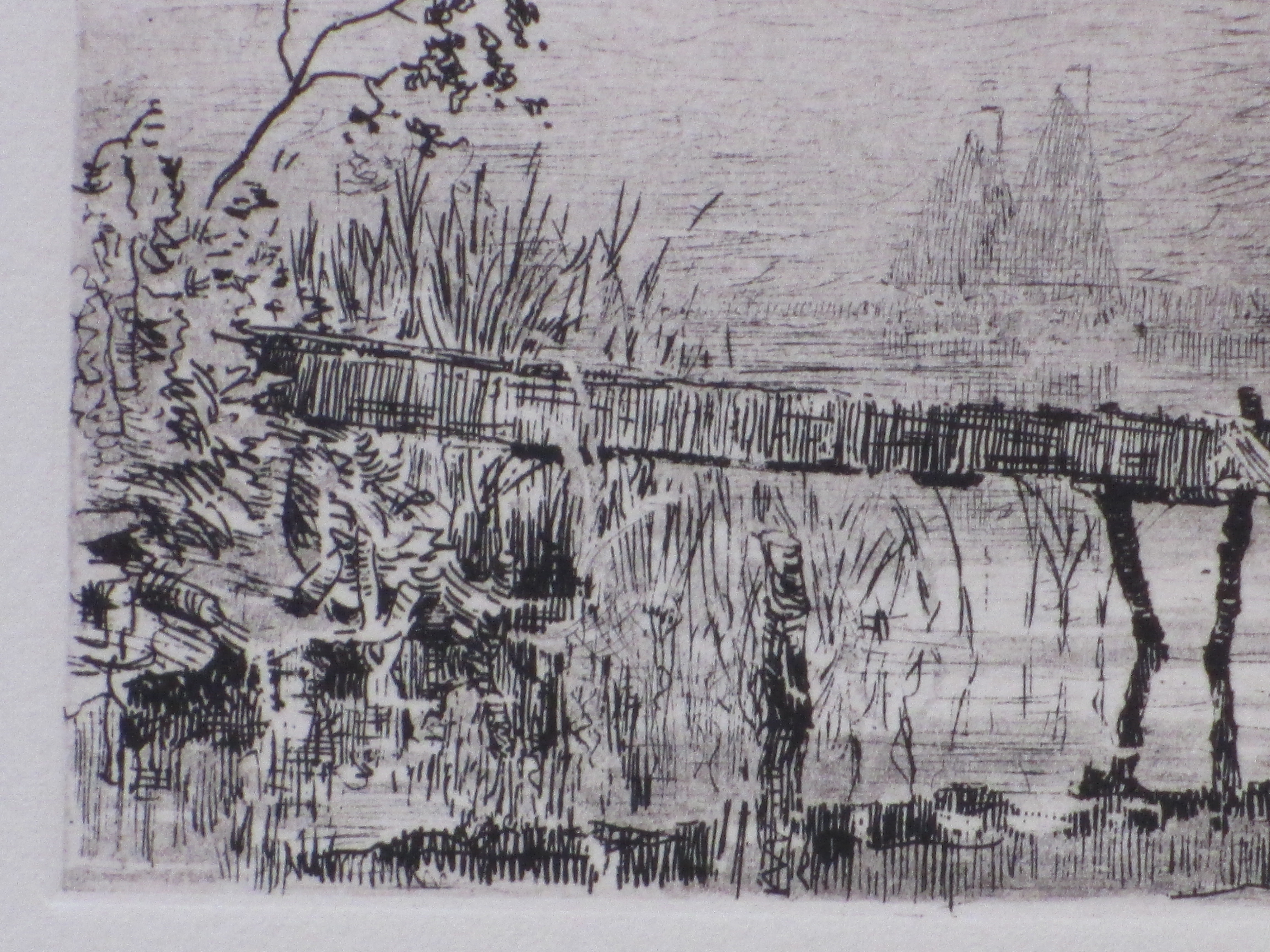 Willem Bastiaan Tholen - Zeilboten achter steiger - Ets kopen? Bied vanaf 35!