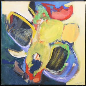 Saskia Bremer - Olieverf op doek, Abstracte compositie - Ingelijst kopen? Bied vanaf 100!