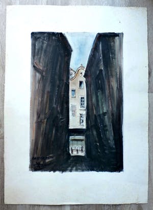 Jacques Mels - Aquarel: Amsterdam kopen? Bied vanaf 45!