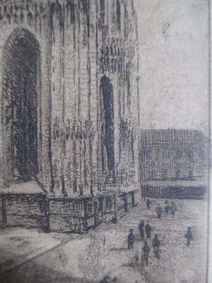 Niet of onleesbaar gesigneerd - Ets dom Milaan, gesigneerd kopen? Bied vanaf 1!