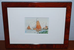 Wiebe A. van der Zee - zeilbootjes - aquarel kopen? Bied vanaf 20!