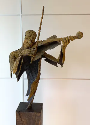 Jacques Van Den Abeele - Violonist, bronzen beeld (groot, zwaar) kopen? Bied vanaf 2750!