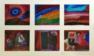 Theo van der Horst - A3781, het was zo mooi buiten vandaag, serie van 6 gouaches in 1 inlijsting kopen? Bied vanaf 150!