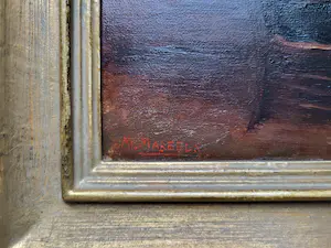 Maurice Mareels - Boereninterieur met 3 figuren Olieverf Lage startprijs! kopen? Bied vanaf 99!