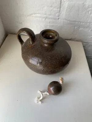 Rudi Stahl - Vintage olielampje, bruin keramiek, 1960 kopen? Bied vanaf 45!