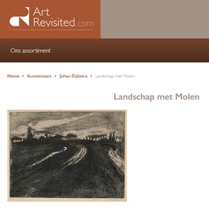 Johan Dijkstra - Landschap met molen, aquatint ets kopen? Bied vanaf 425!