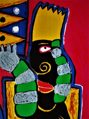 Clemens Briels - GROOT!! Zeefdruk "Everecurving Discussion" - gesigneerd kopen? Bied vanaf 10!