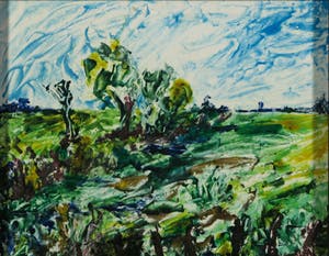 Solm Hofman - Emaille, Landschap in Drenthe - Ingelijst kopen? Bied vanaf 1!