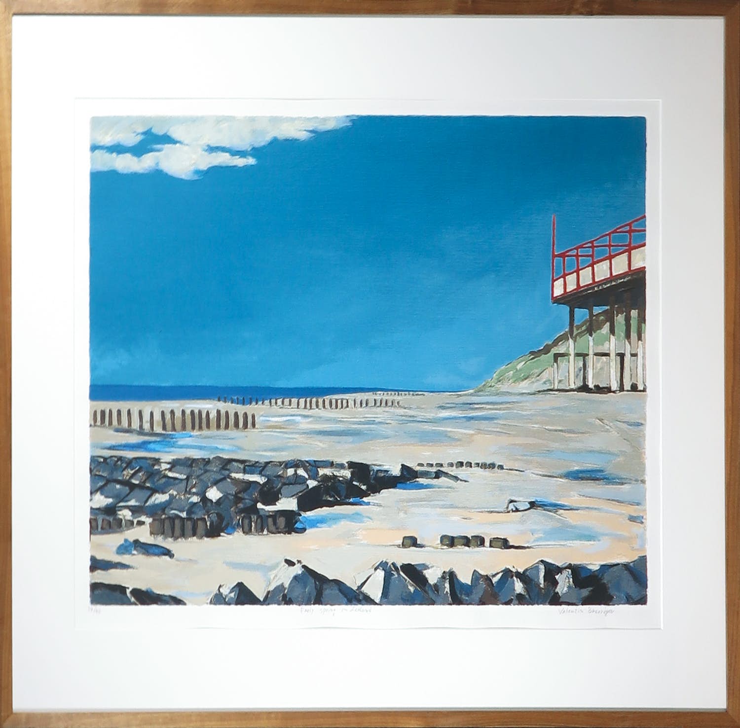 Valentin Bakardjiev - Zeefdruk, Early spring in Zeeland - Ingelijst verkocht voor € 40!