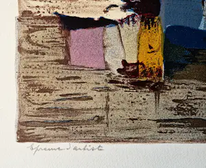 Jean Oosterlynck - Grote 1976 - Epreuve d'Artiste kleuren-lithografie "Méditerranée" gesigneerd kopen? Bied vanaf 41!