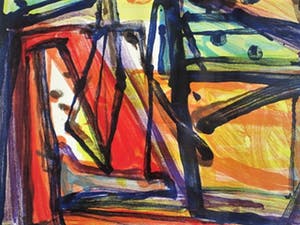 Theo Kuijpers - GROOT Abstract Figuratief gesigneerd Litho "Chartres" met catalogus! kopen? Bied vanaf 1!