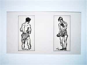 Kees Heynsius - Karikaturale omstreeks 1930 gemaakte (2) Inkt tekeningen "Boxers" verkocht voor € 43!