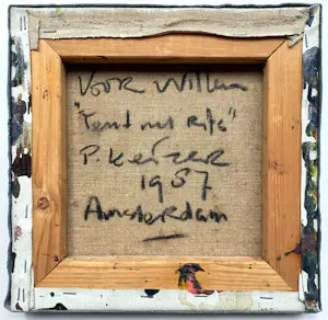 Peter Keizer - Tent met rits, olieverf op doek (ingelijst) kopen? Bied vanaf 225!