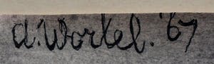 Ans Wortel - Gouache: we spreken van elkander weg, herken 't maar, 't is niet anders - 1967 kopen? Bied vanaf 199!