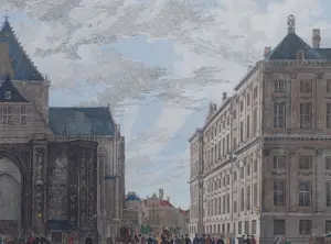 Isaac Tirion - Amsterdam Nieuwe Kerk Paleis op de Dam Stadsgezicht Gravure 1760 kopen? Bied vanaf 60!