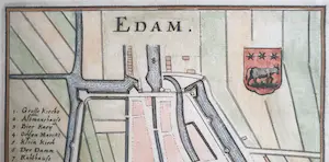 Caspar Merian - Edam Caspar Merian Oude Gravure 1659 kopen? Bied vanaf 30!